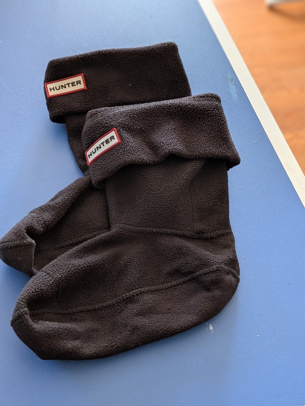 Hunter Black Fleece Boot Sock Inserts with Logo Patch